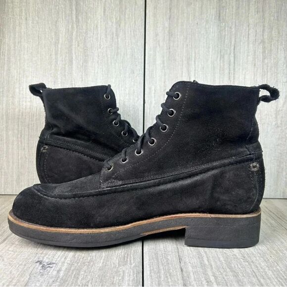 Frye Rainer Black Suede Leather Heeled Lace Up Chukka Ankle Boot Mens Size 7 D - Picture 2 of 10